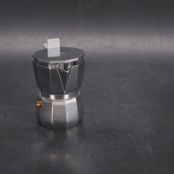 Alessi Moka DC06/3 B - Dizajnový kávovar z liateho hliníka, rukoväť a gombík z PA, čierny, 3 šálky