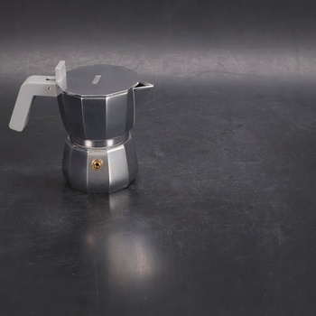 Alessi Moka DC06/3 B - Dizajnový kávovar z liateho hliníka, rukoväť a gombík z PA, čierny, 3 šálky