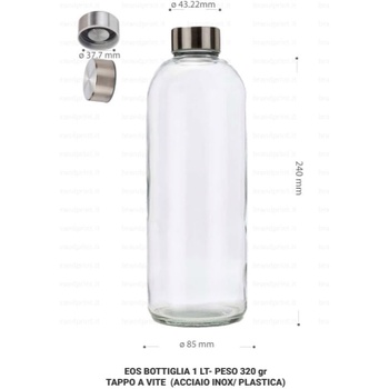 Súprava fliaš BrandPrint 1 liter, 4 ks