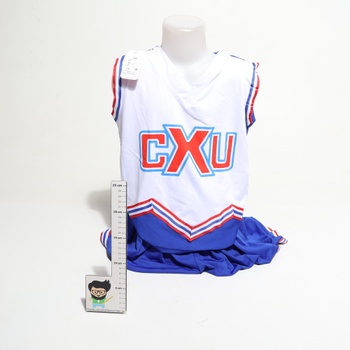 Dievčenské červenomodrý kostým roztlieskavačky LOLANTA s pripínacími brmbolcami a ponožkami, detský