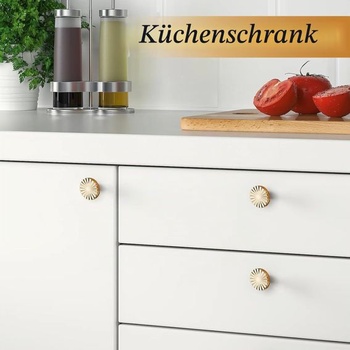 4 zlaté úchytky na skříňky, klasické kulaté úchytky na skříňky