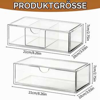 Mini kúpeľňový organizér so zásuvkami, priehľadný zásuvkový organizér, stohovateľný akrylový