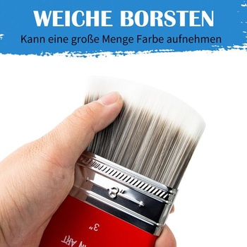 Sada štetcov COOZEE Filbert Paddle Brush Set, štetce s drevenou rukoväťou a štetinami na olejovej a