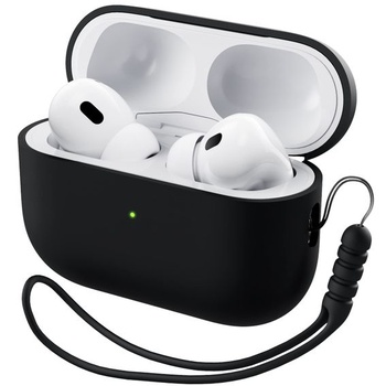 Silikónové puzdro ORNARTO pre AirPods Pro 2 so šnúrkou – polnočné