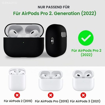 Silikónové puzdro ORNARTO pre AirPods Pro 2 so šnúrkou – polnočné