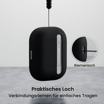 Silikónové puzdro ORNARTO pre AirPods Pro 2 so šnúrkou – polnočné
