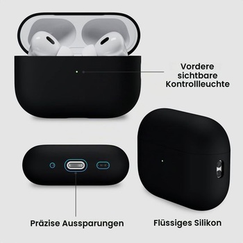 Silikónové puzdro ORNARTO pre AirPods Pro 2 so šnúrkou – polnočné
