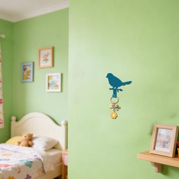 Nástěnný mini železný háček na klíče, Blue Bird, s 1 háčkem, dekorativní věšák na klíče, přívěsky