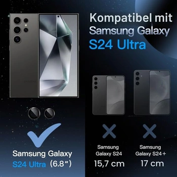 Ochranný kryt displeja JETech pre fotoaparát Samsung Galaxy S24 Ultra, čierny
