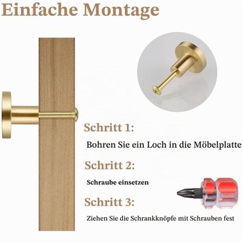 6dielne okrúhle úchytky na skrinky Zeaying, matne zlaté, okrúhle úchytky 25x20 mm
