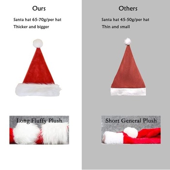 Plyšové čiapky Santa Clausa AIHANCH 3 ks