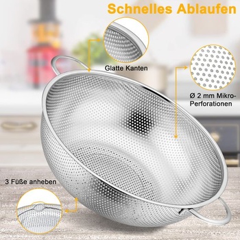 Homikit 28cm sito, kuchynské sito z nerezovej ocele na cestoviny s rukoväťami 1 28cm