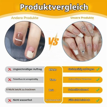 Pero na bělení nehtů French Nails – Bílé pero na lak na nehty pro kreativní zdobení nehtů, sady