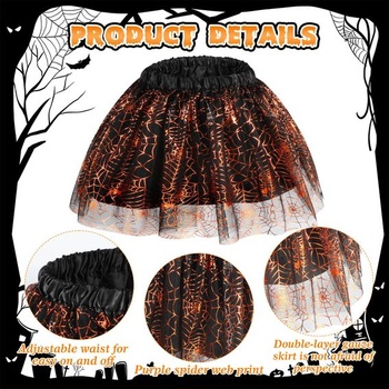 Pavoučí kostým pro dívky, tylová sukně, pavoučí batoh, pavoučí čelenka, halloweenský kostým, dětské
