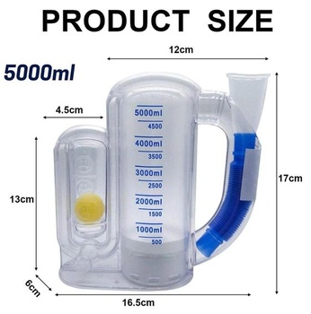 Trenažér dýchania, pľúcny trenažér, pľúcny trenažér, 5000 ml