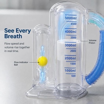Trenažér dýchania, pľúcny trenažér, pľúcny trenažér, 5000 ml