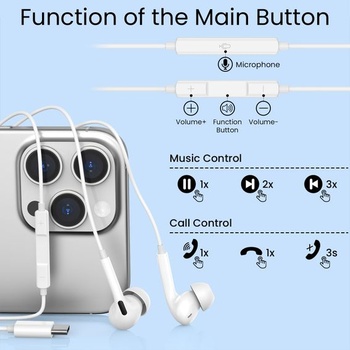 Slúchadlá Vancle USB-C s konektorom C pre Google Pixel 10 10 Pro 10a 9 9a 8 8a 7 7Pro 6 5