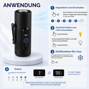 Ručný ventilátor ZONSUSE, mini ventilátor s chladiacou podložkou, prenosný ventilátor 3 v 1 sa