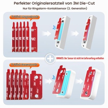 Samolepiace podložky Volport pre dverový/okenný kontakt Ring Alarm (2. generácia). Tepelne odolné