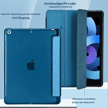 Puzdro pre iPad 9./8./7. generácia 10,2 palca 2021/2020/2019, pávie modrá
