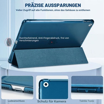 Puzdro pre iPad 9./8./7. generácia 10,2 palca 2021/2020/2019, pávie modrá