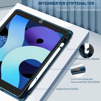 Puzdro pre iPad 9./8./7. generácia 10,2 palca 2021/2020/2019, pávie modrá