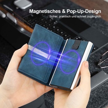 Pánska peňaženka – Malá RFID peňaženka s magnetickým zapínaním, Tenká peňaženka s puzdrom na