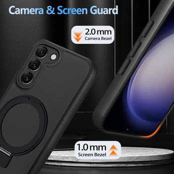 Tawarror 3-v-1 MagStand pouzdro na telefon pro Samsung Galaxy S23 5G, matné průsvitné magnetické