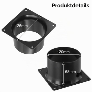 Přírubová spojka potrubí 120 mm, spojka potrubí s přírubou – kulaté PVC větrací potrubí – větrací