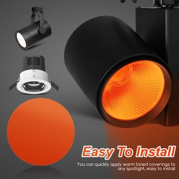 STOBAZA 20 kusů samolepicích kulatých barevných filtrů pro bodová světla, LED lampy a stroboskopy,