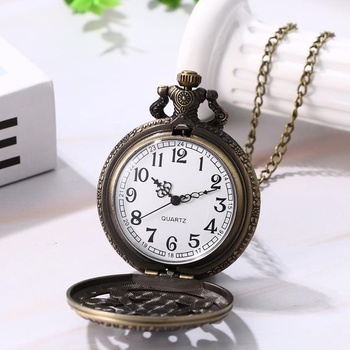 JewelryWe Vintage vreckové hodinky pre mužov a ženy: Retro analógové quartzové hodinky s retiazkou,