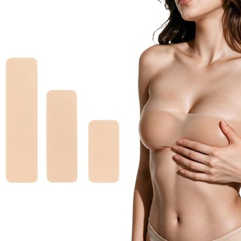 6dielna silikónová páska na prsia, push-up podprsenka, neviditeľná páska na prsia bez ramienok, s