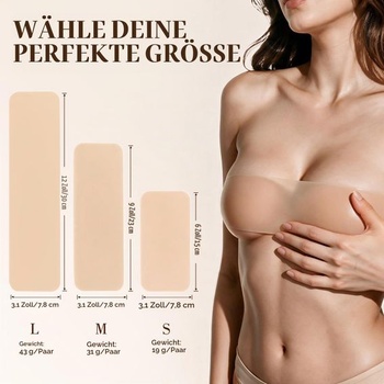 6dielna silikónová páska na prsia, push-up podprsenka, neviditeľná páska na prsia bez ramienok, s