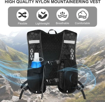 Běžecká vesta pro muže i ženy, prodyšný a reflexní hydratační vak, běžecká hydratační vesta s 500ml