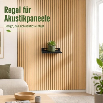 Súprava 10 políc s akustickými panelmi, 15x9x2,5 cm, bez nutnosti vŕtania