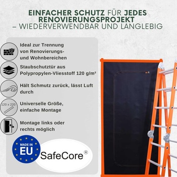 Prachotesné dvere SafeCore 220x110 cm, sada 1 ks, obojstranný zips, 1 kus