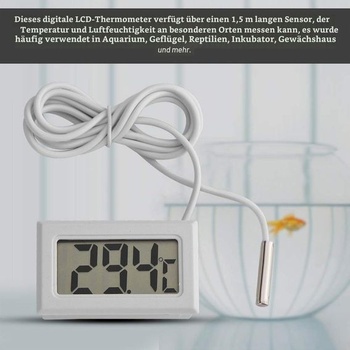 MAGT Mini digitálny LCD teplomer, digitálny teplotný monitor s externým vodotesným senzorom pre