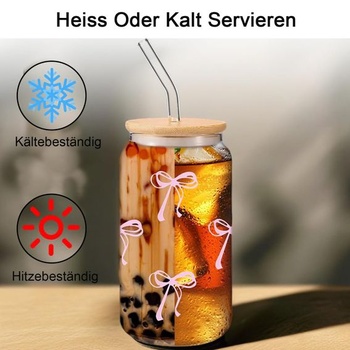 2 sklenené hrnčeky, 500ml sklenené hrnčeky s mašľou, viečkom a slamkou, poháre s mašľou, univerzálne