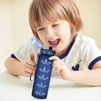 Fľaša na vodu 500 ml, nepriepustná fľaša na vodu, športová fľaša na vodu s časovačom, bez BPA a