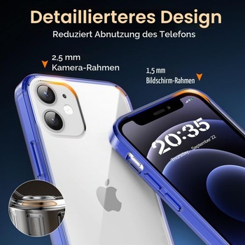 Puzdro pre iPhone 12 Mini, Priehľadné nárazuvzdorné ochranné puzdro s úpravou proti žltnutiu,