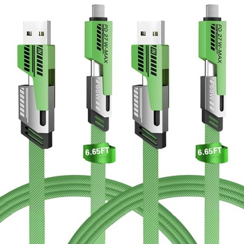Balenie 2 ks 2m 4v1 USB-C nabíjací kábel nylon pre iPhone,…