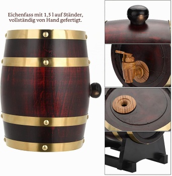Dubový sud Greensen se stojanem, 1,5L