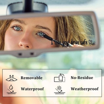 3 samolepky „I Love You Drive Safe“, vonkajšie samolepky na zrkadlá auta, čierne
