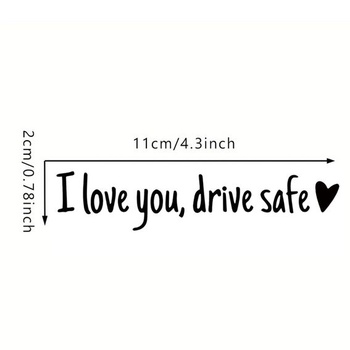 3 samolepky „I Love You Drive Safe“, vonkajšie samolepky na zrkadlá auta, čierne