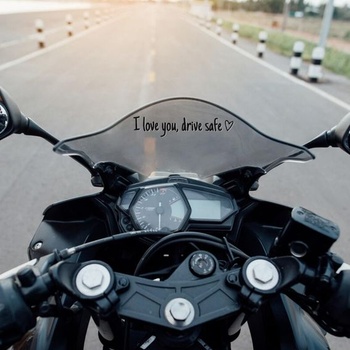 3 samolepky „I Love You Drive Safe“, vnější samolepky na zrcátka auta, černé