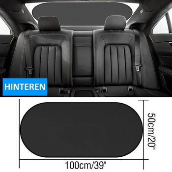 Sluneční clona do auta na zadní okno, skládací síťovaná sluneční clona s UV ochranou 100x50cm