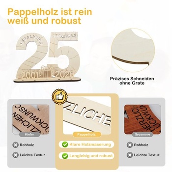 Originálny darček Seutgjie k 25. narodeninám žene/muži 2001-2026, strieborná svadobná dekorácia k 25.