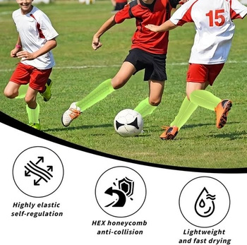 Chrániče holení Shyllin 1 pár pre deti na futbal, priedušné a tlmiace nárazy pre chlapcov i dievčatá,
