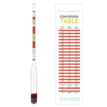 QWORK® Hustomer na alkohol pre víno a pivo, vrátane hustomeru na pivo a odmerky 100 ml pre domáce
