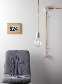 Textilní kabel LUMIÈRE pro osvětlení, 3 x 0,75 mm, zlatá barva, délka 3 m, včetně zemního kabelu.